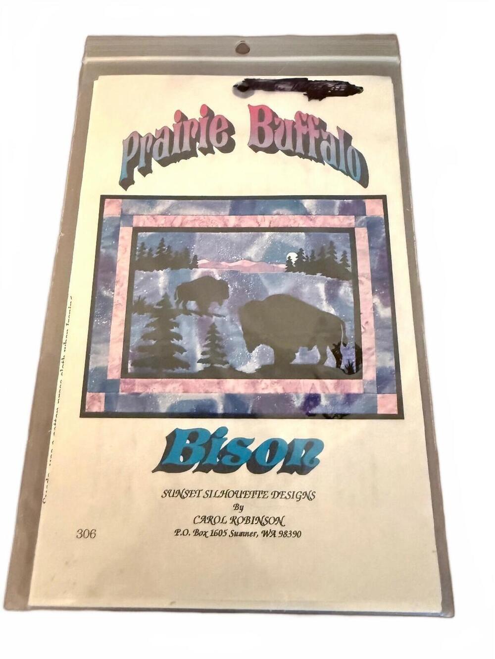 Prairie Buffalo Bison Wall Hanging Quilt Pattern by Carol Robinson